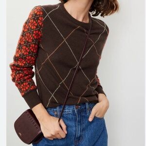 Lingua Franca Off the Grid Sweater in Brown Pattern Medium
